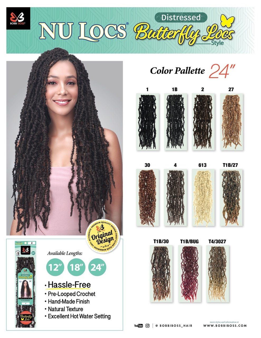 BOBBI BOSS NU LOCS DISTRESSED BUTTERFLY LOCS 24"